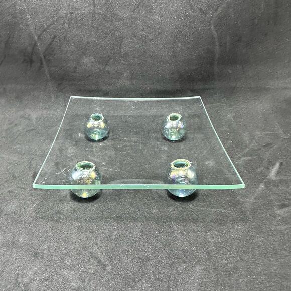 Glass‎ AB Legs Candle Holder Keys 6x6 inches - Picture 1 of 10